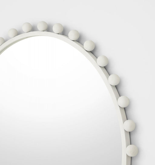 Luna Round Antique White Mirror