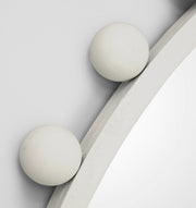 Luna Round Antique White Mirror