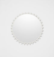 Luna Round Antique White Mirror