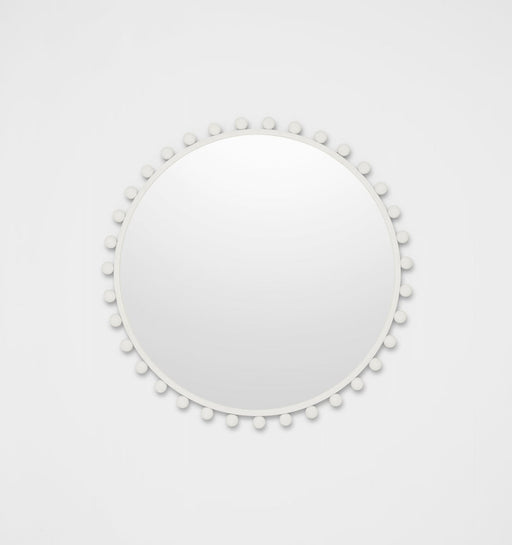 Luna Round Antique White Mirror