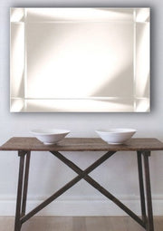 Print Decor St Kilda Mirror. This mirror frame is made of sectioned mirror and stands out from the bevelled inner mirror.