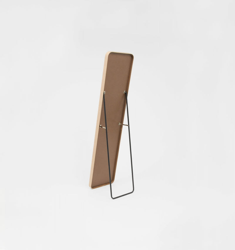 Simplicity Curved Freestanding Mirror | Oak Frame