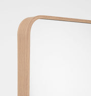 Simplicity Curved Freestanding Mirror | Oak Frame