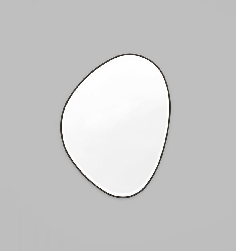 Clearance Stock Pebble Riverstone Mirror Black 90x70 cm