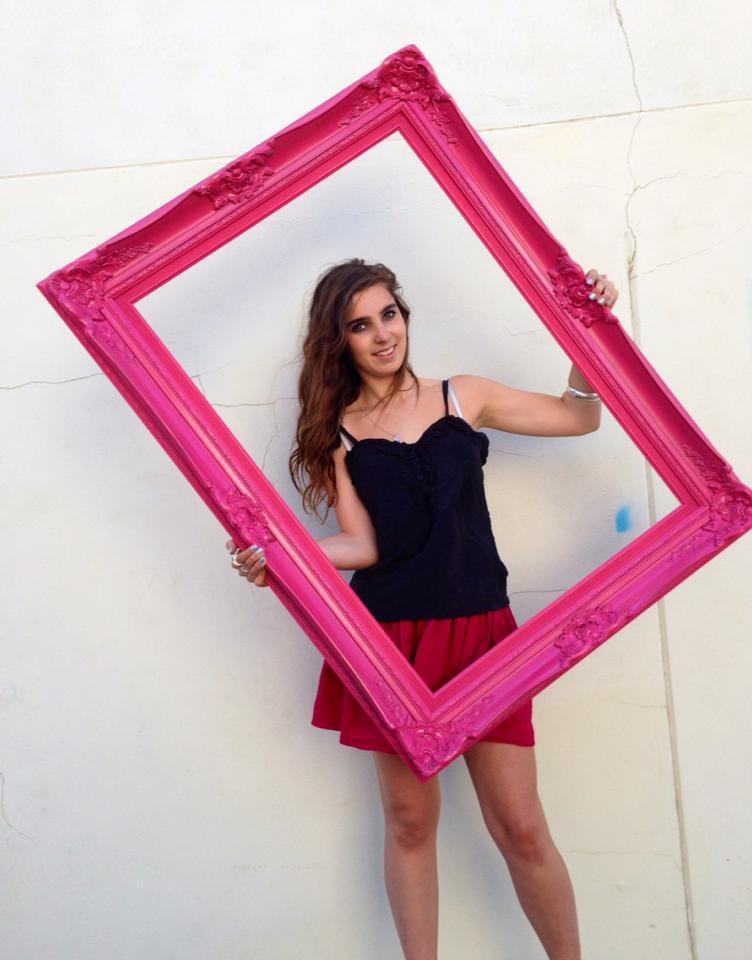 Ornate frame painted high gloss pink