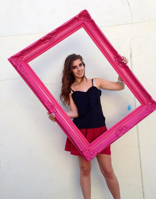 Ornate frame painted high gloss pink