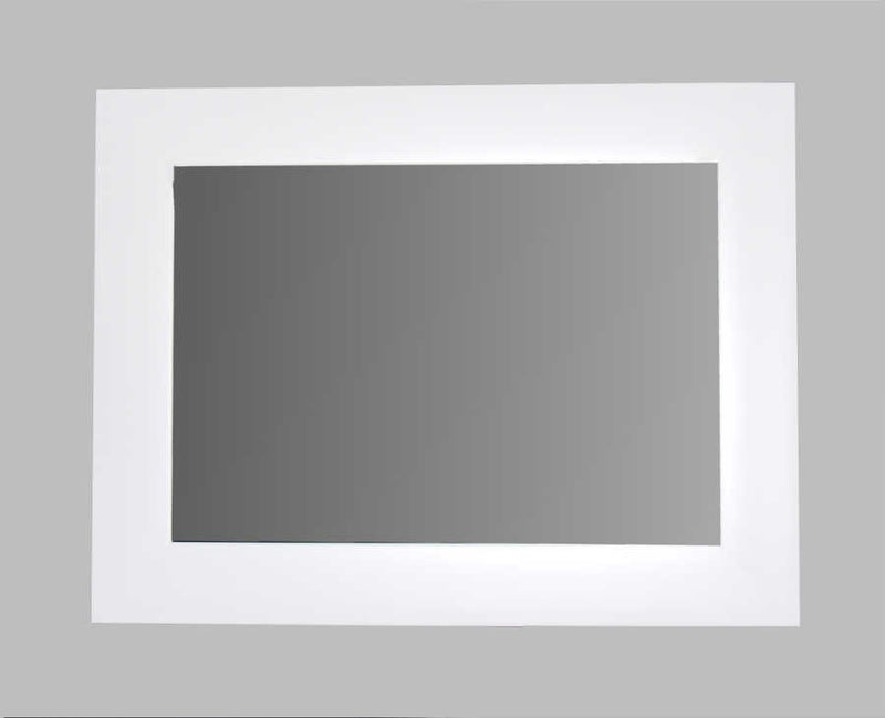 MODERN GEOMETRIC WHITE FRAMED MIRROR