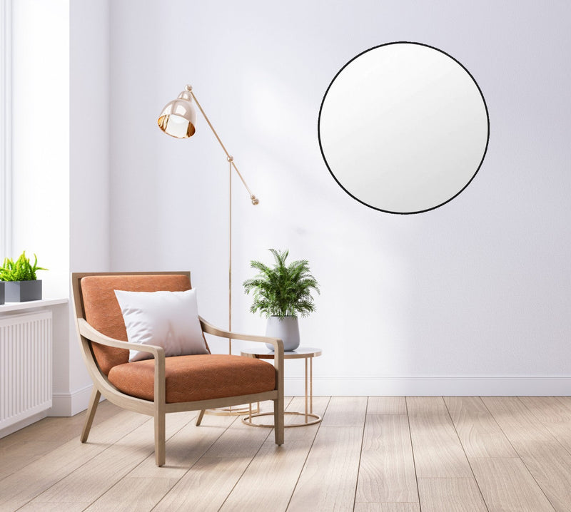 Mat Black Metal Framed mirror in living room