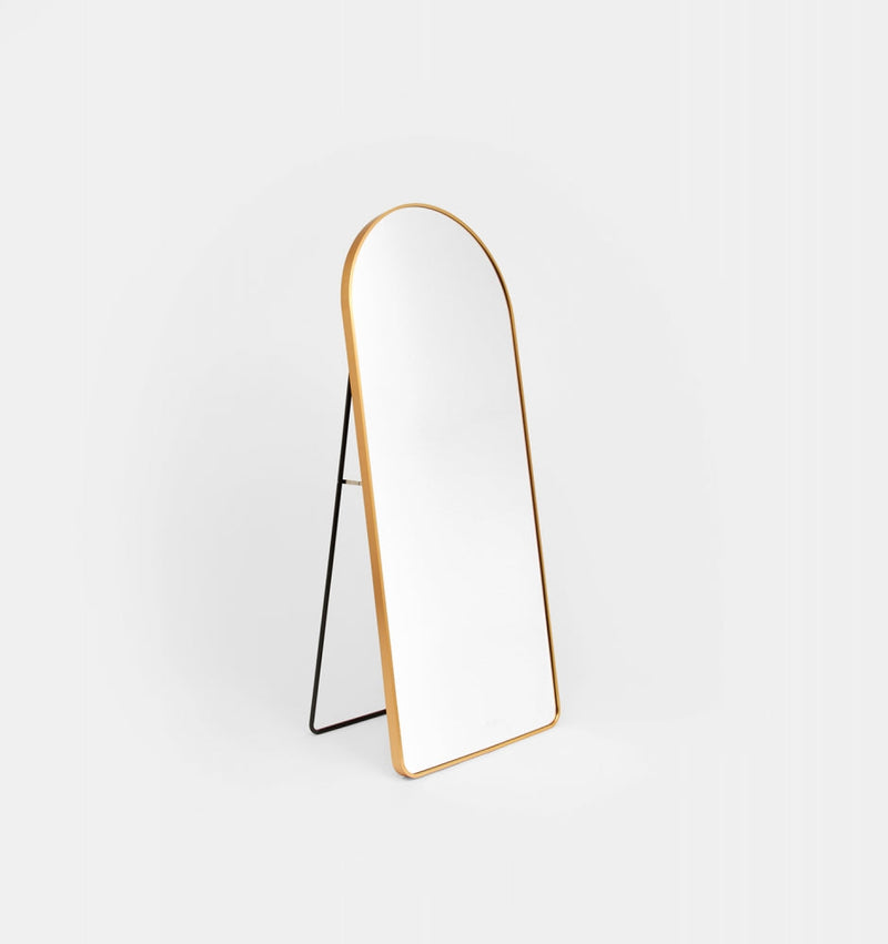 Metal Arched Freestanding Mirror | Gold