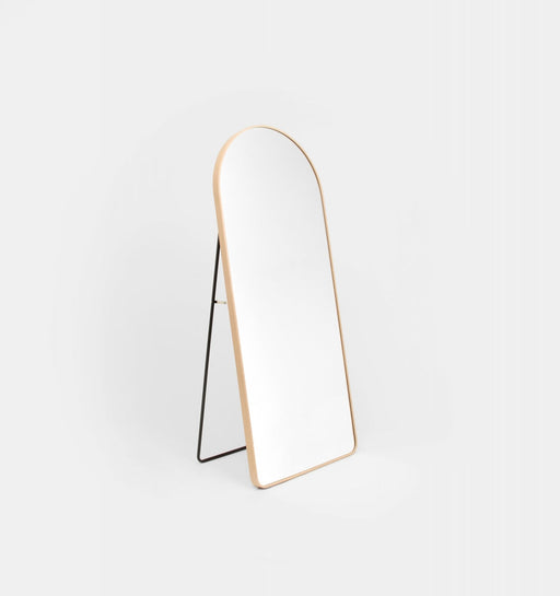 Oak Wood Arch Mirror | With Stand