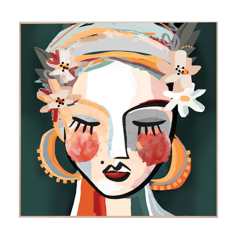 Cotta Darling Framed Canvas | Oak Frame | Print Decor