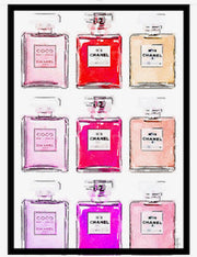 Chanel Perfume Bottle | Multi Colours | Print Decor | framed