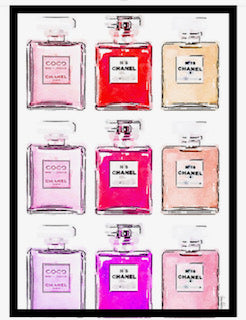 Chanel Perfume Bottle | Multi Colours | Print Decor | framed