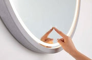 Round Backlit Mirror | Concrete Frame