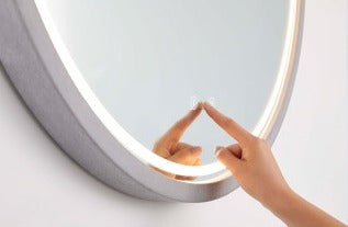 Round Backlit Mirror | Concrete Frame
