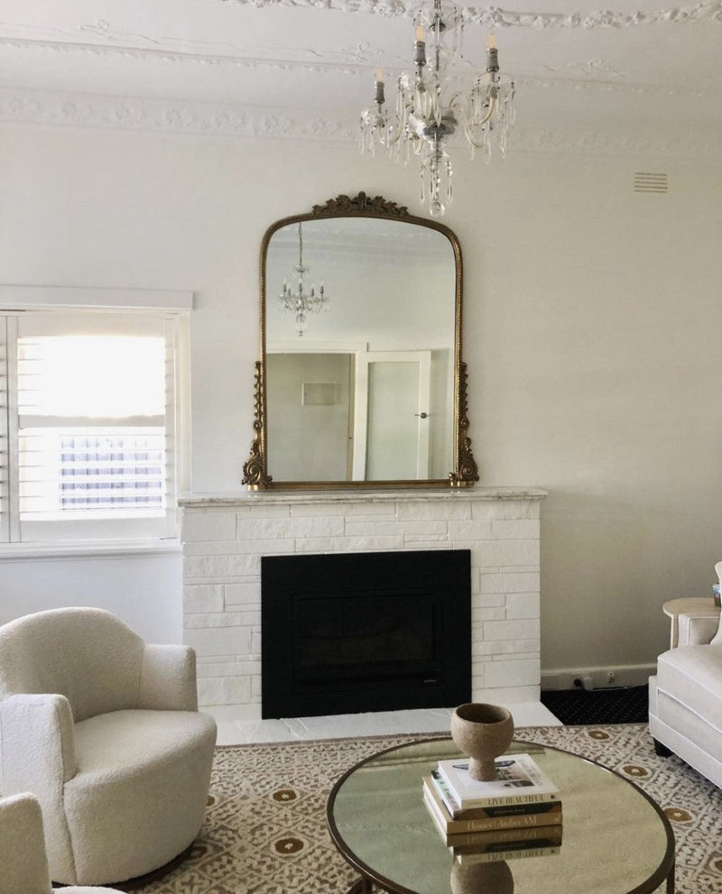 Hepburn Mirror Gold 145 x 183 cm | Over-mantel |  Print Decor