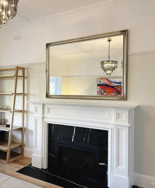 Print Décor - Alexandra Silver Beveled Mirror | Photo by @picture_perfect_hanging