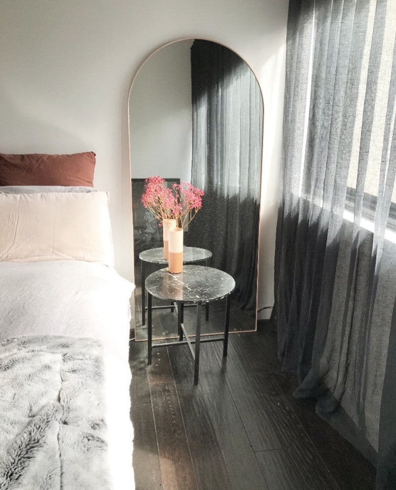 Clearance Stock Arched Floor Leaner Mirror Bjorn - Blush Pink