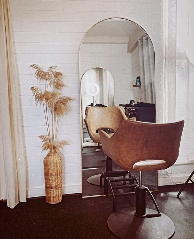 Bjorn Brass Arched Leaner Mirror 80 x 180 x 2.5 cm