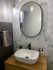 Bjorn Oval Black mirror 50 x 75 cm