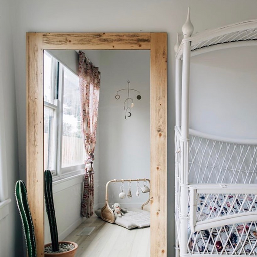 Natural Timber Bleech Mirror | In situ | Print Decor Melbourne