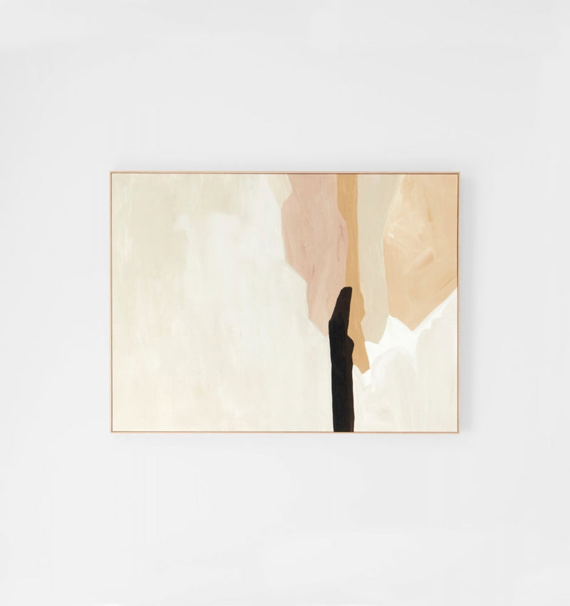 Tranquil Coastline Blush Framed Canvas 