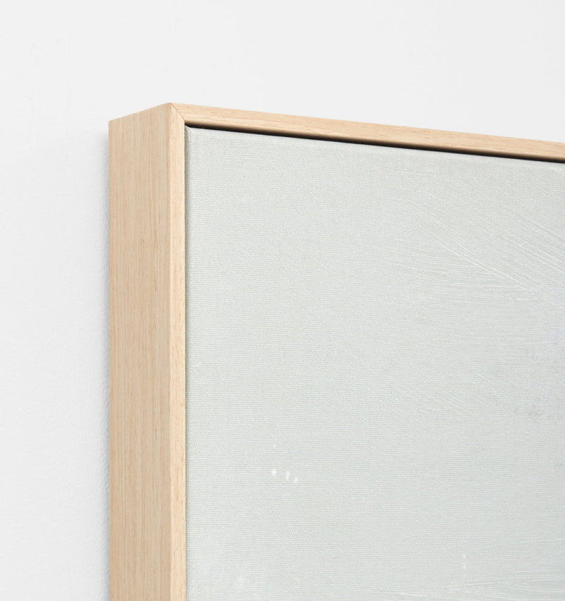 Tranquil Coastline Grey Framed Canvas 