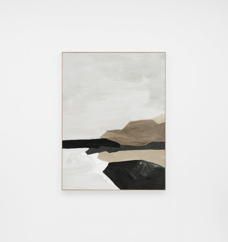 Tranquil Coastline Night Framed Canvas