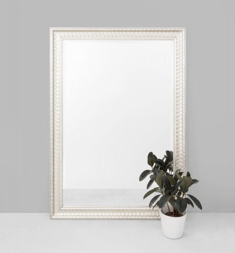Lattice Silver Framed Mirror