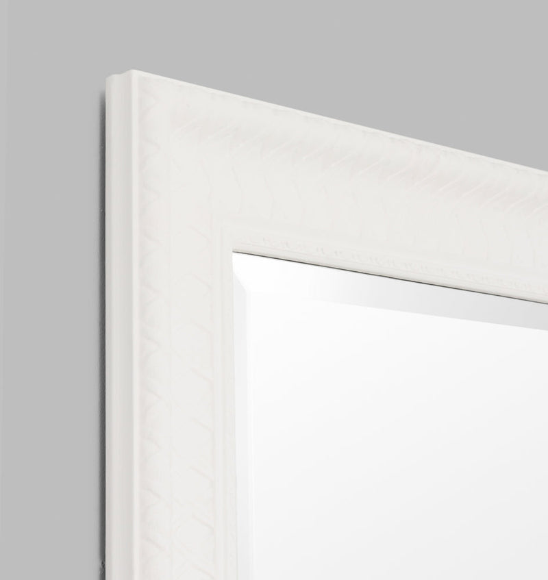 White Lattice Framed Mirror