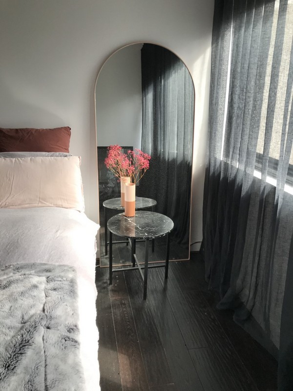 Arched Floor Leaner Mirror Bjorn - Blush Pink